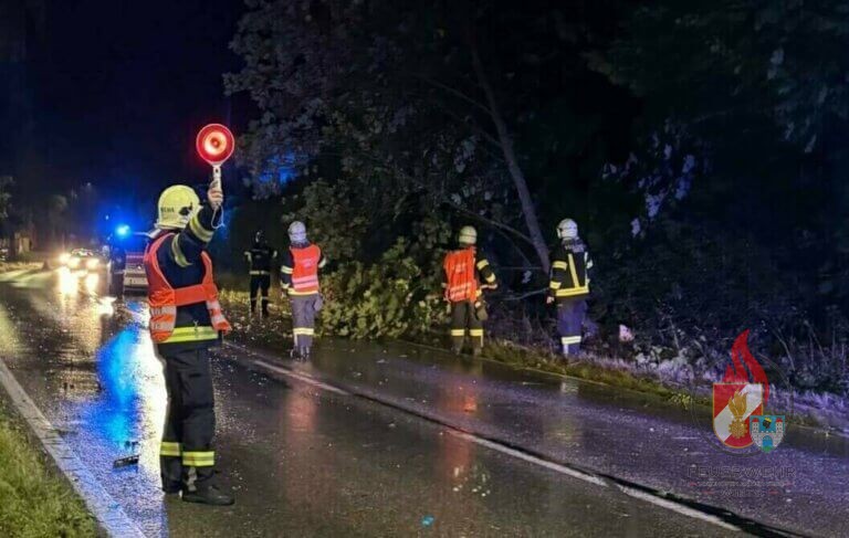 Zwei Bäume versperrten die Straße